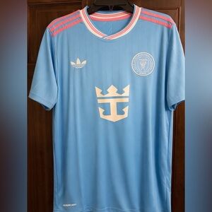 Adidas Sky Blue Soccer Jersey with Pink Accents Messi Jersey Size XL in Men